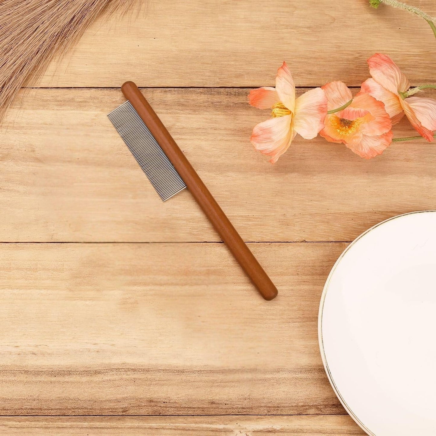 Wooden Handle Pet Grooming Comb