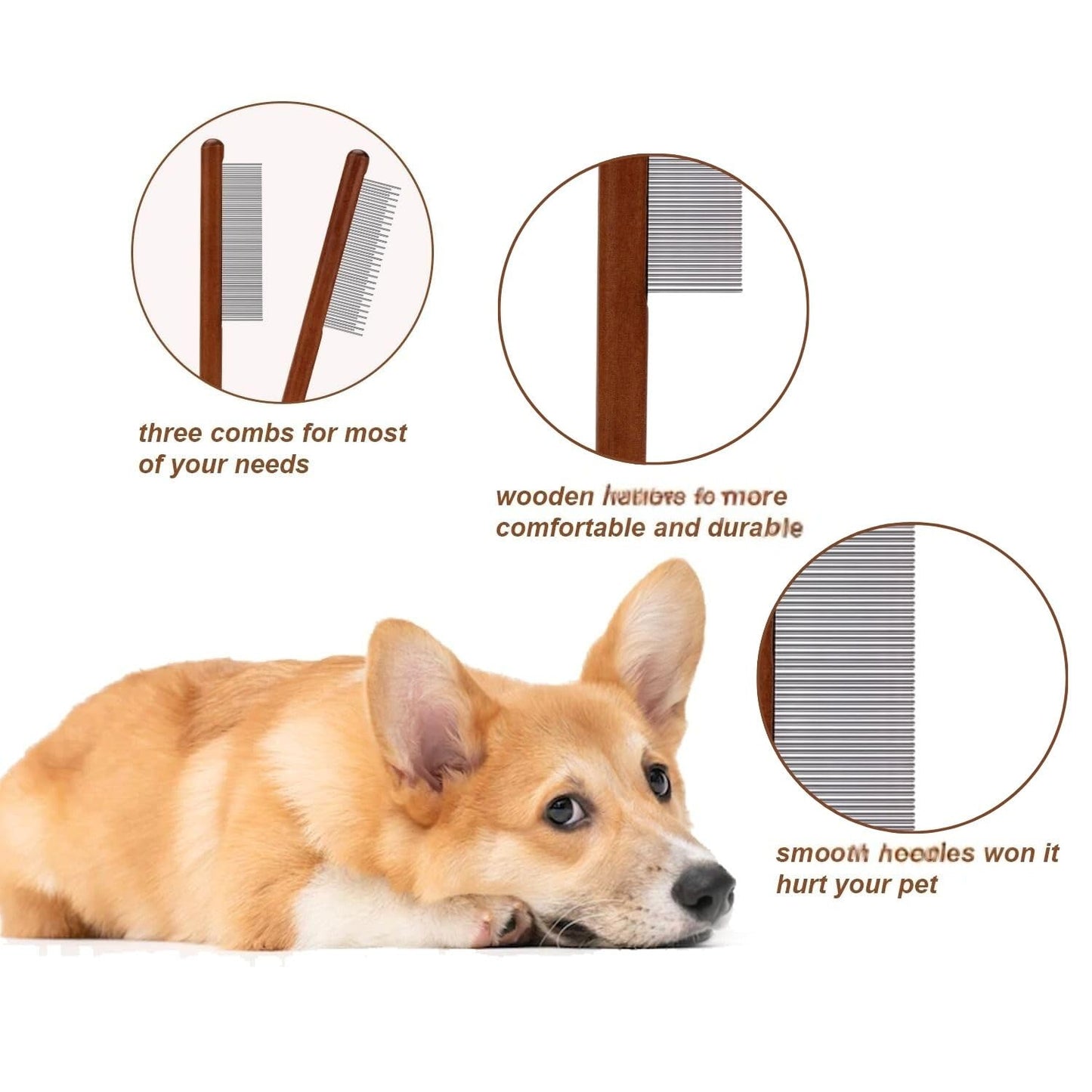Wooden Handle Pet Grooming Comb