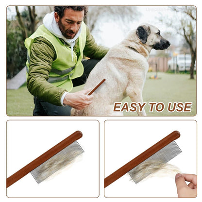 Wooden Handle Pet Grooming Comb