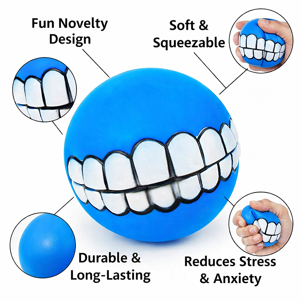 Funny Teeth Squeaky Dog Ball