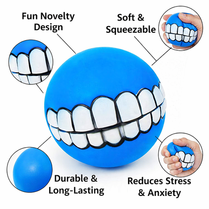 Funny Teeth Squeaky Dog Ball