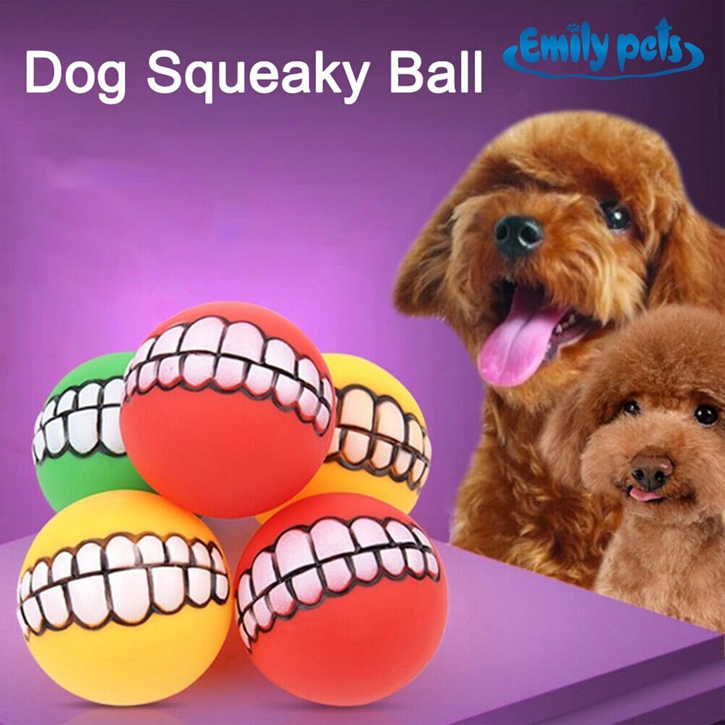 Funny Teeth Squeaky Dog Ball