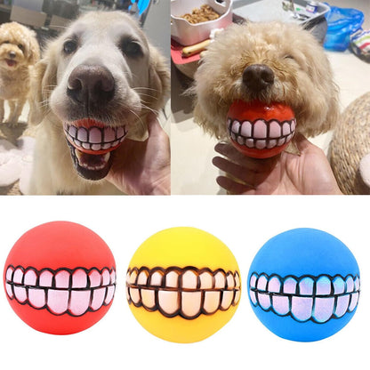 Funny Teeth Squeaky Dog Ball