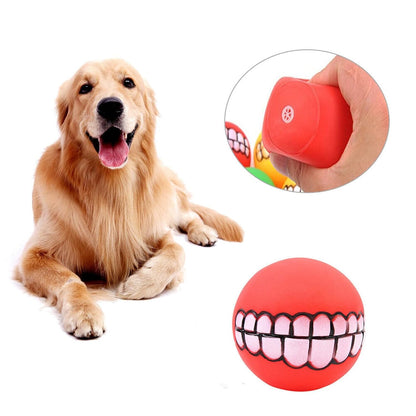 Funny Teeth Squeaky Dog Ball