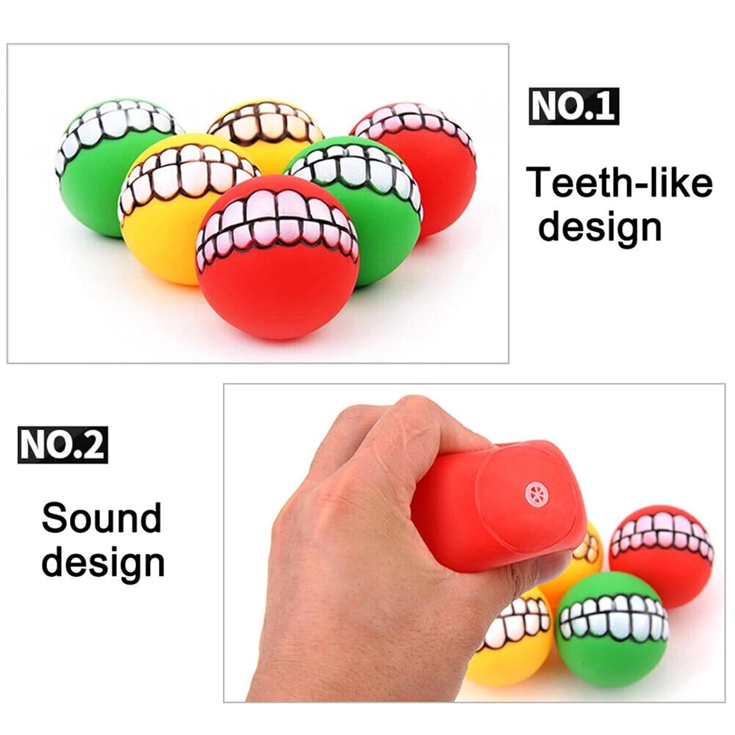 Funny Teeth Squeaky Dog Ball