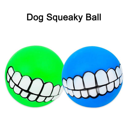 Funny Teeth Squeaky Dog Ball