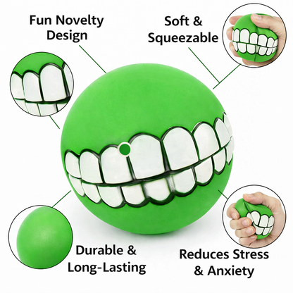 Funny Teeth Squeaky Dog Ball