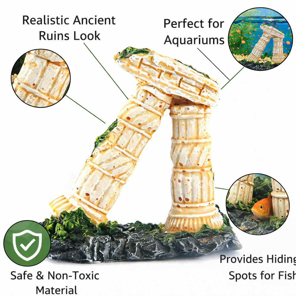 Aquarium Broken Pillar Decor Ornament