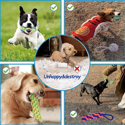 3-Pack Natural Cotton Puppy Chew Toys