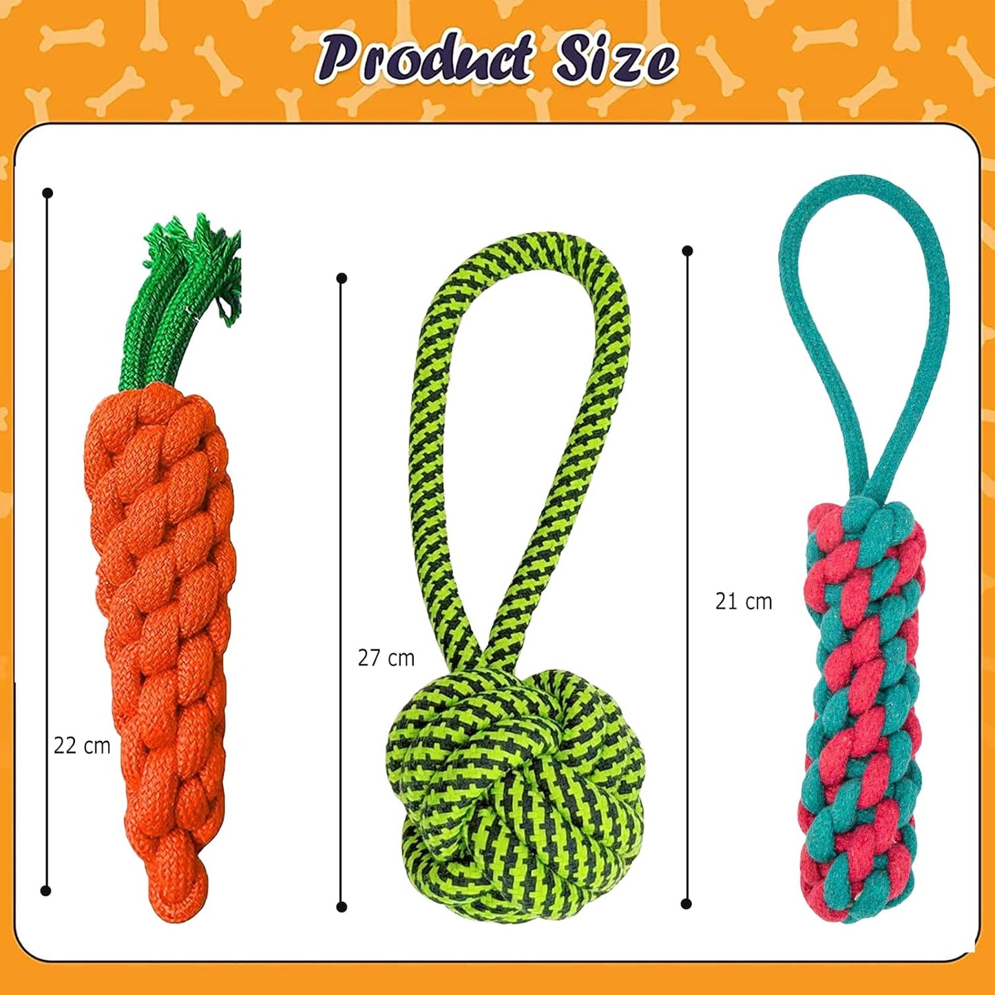 3-Pack Cotton Puppy Chew Combo