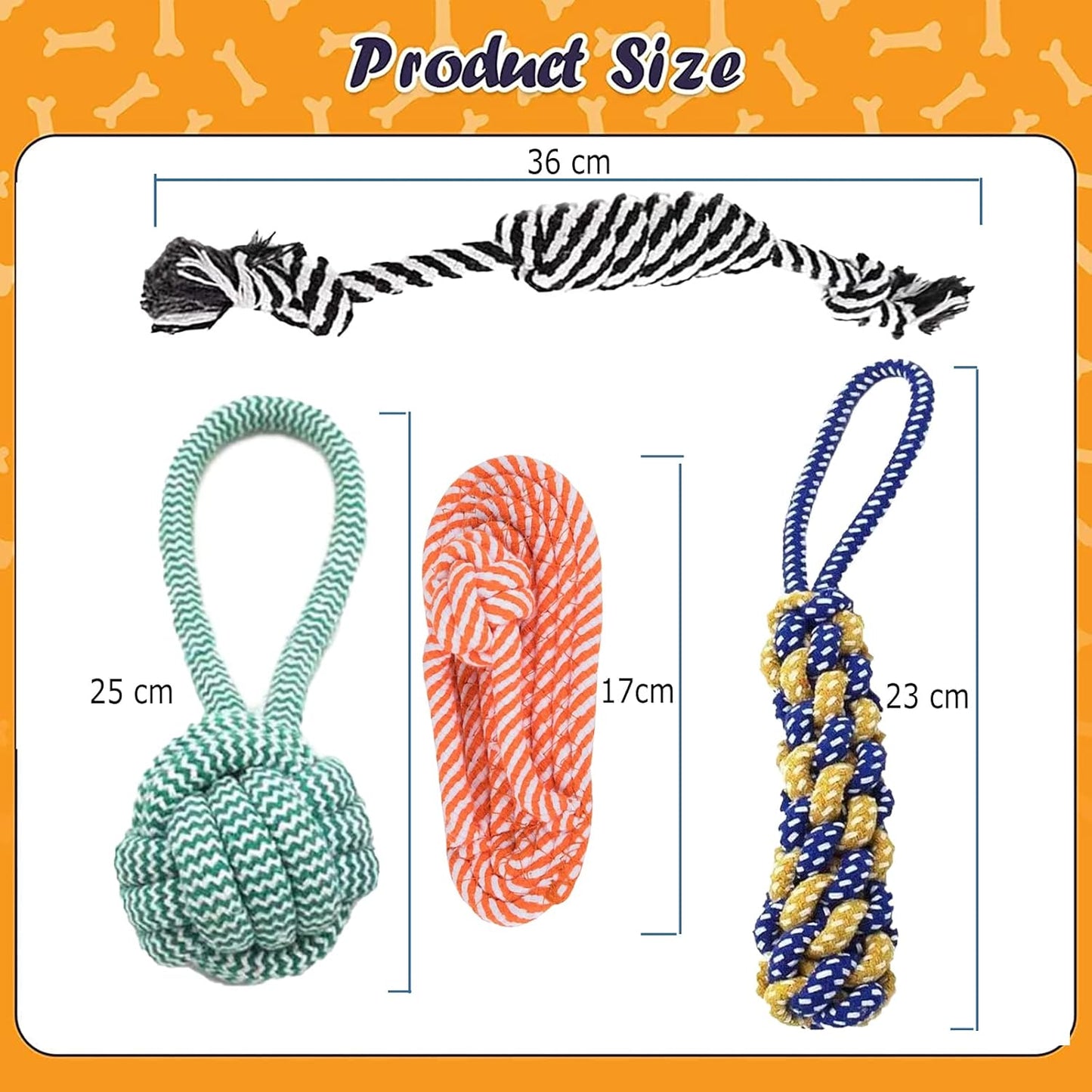 4-Pack Natural Cotton Puppy Toys