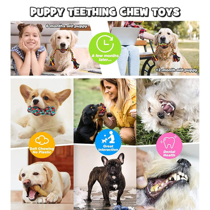 4-Pack Natural Cotton Puppy Toys