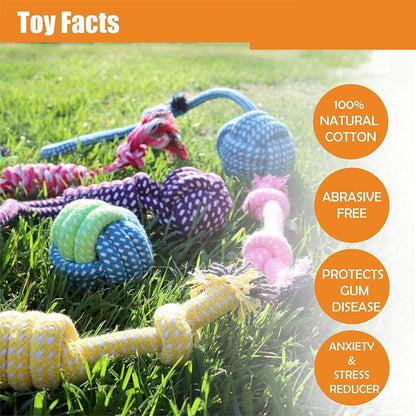 3-Pack Knotted Cotton Pet Toys