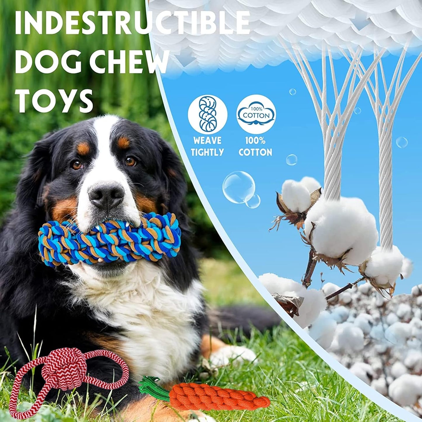 Natural Cotton Puppy Chew Toys