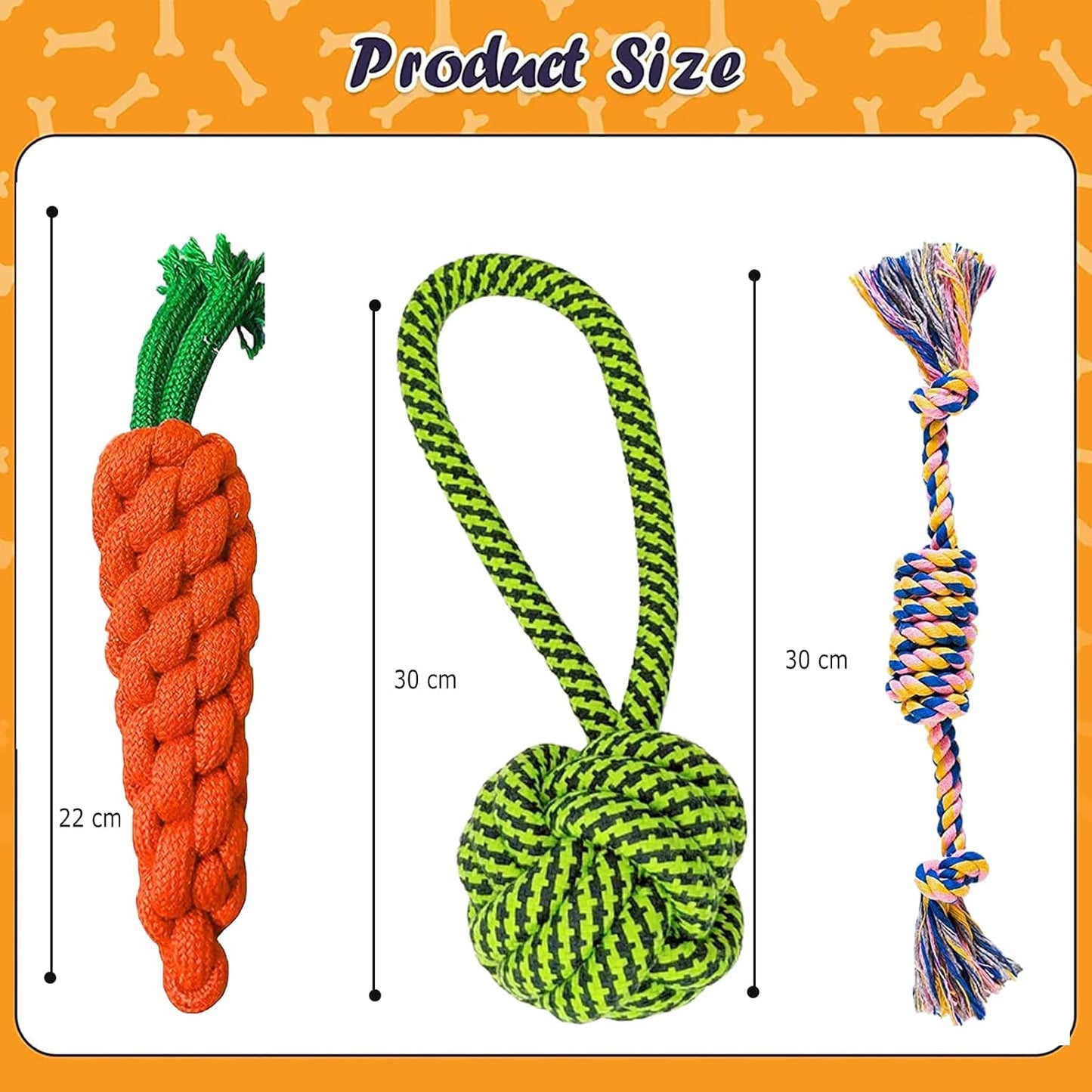 Natural Cotton Puppy & Cat Chew Toys