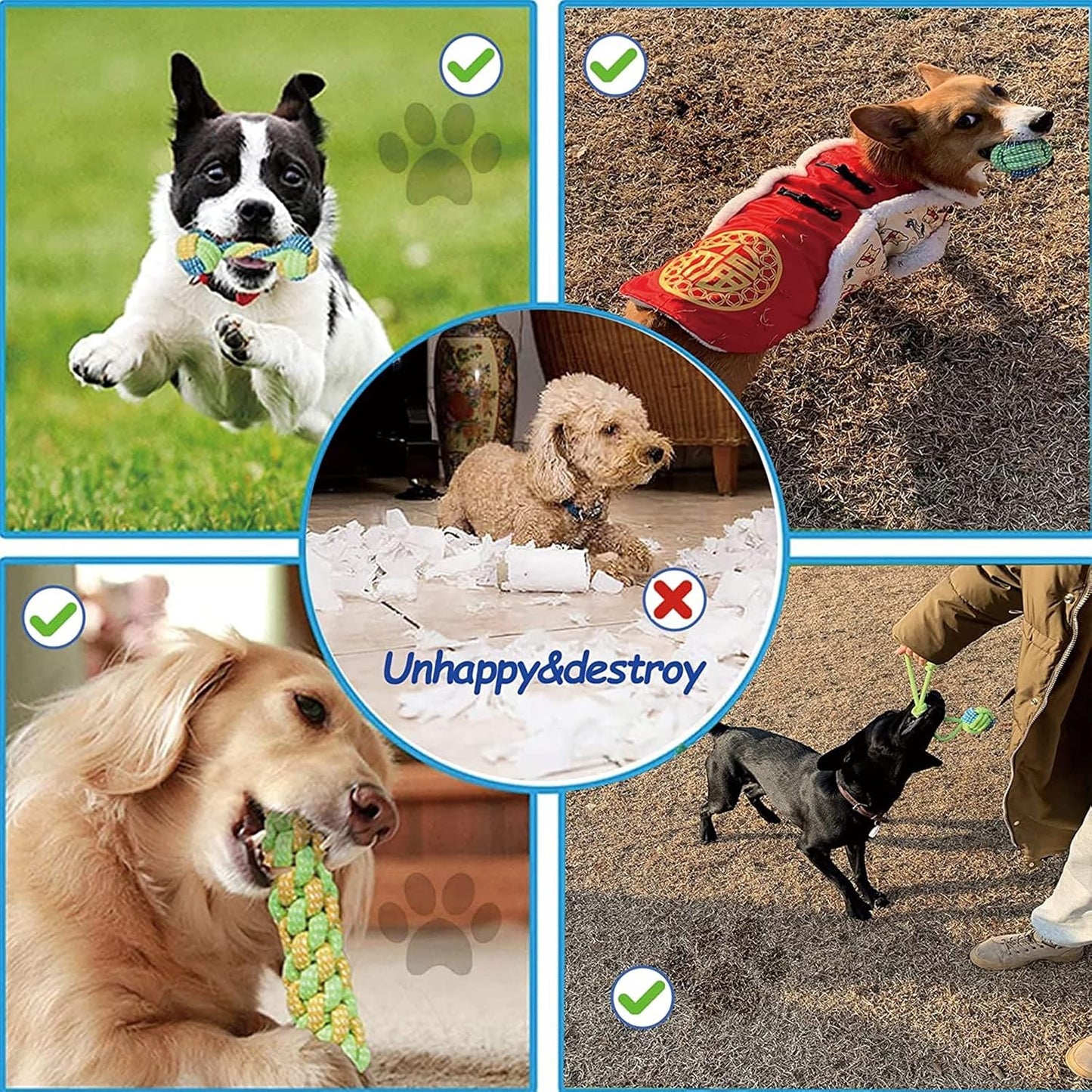 Natural Cotton Puppy & Cat Chew Toys