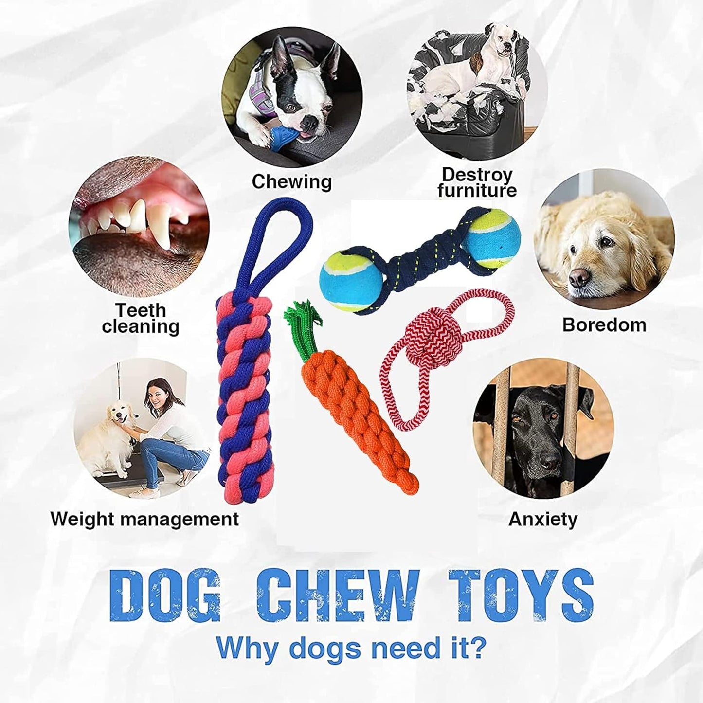 Natural Cotton Puppy & Cat Chew Toys