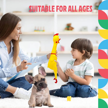 Screaming Rubber Chicken Dog Toy