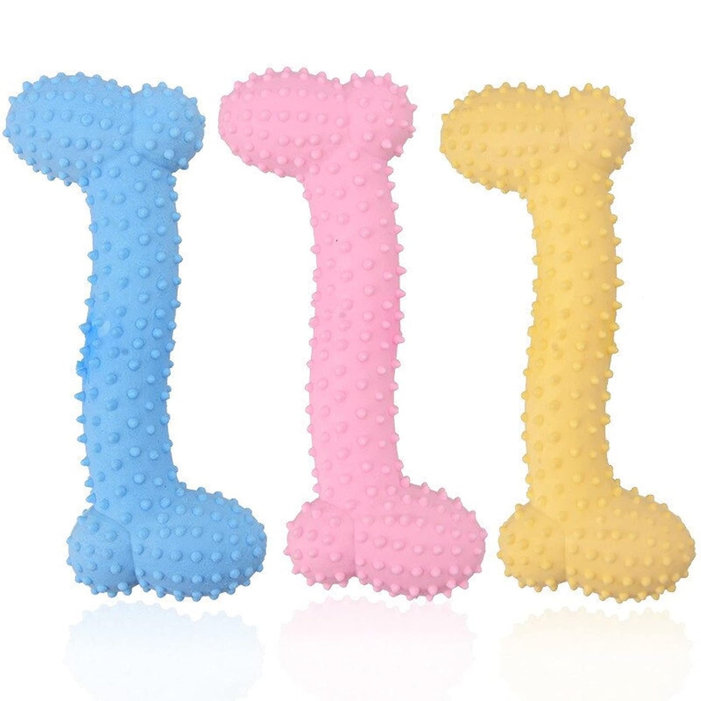 Yellow Rubber Bone Chew Toy