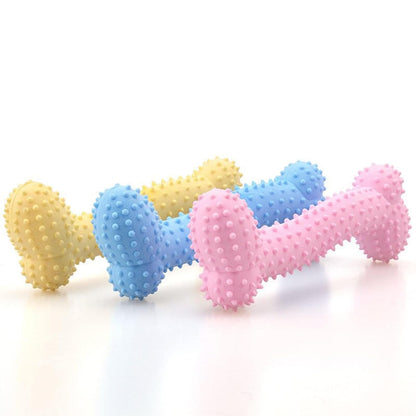 Yellow Rubber Bone Chew Toy