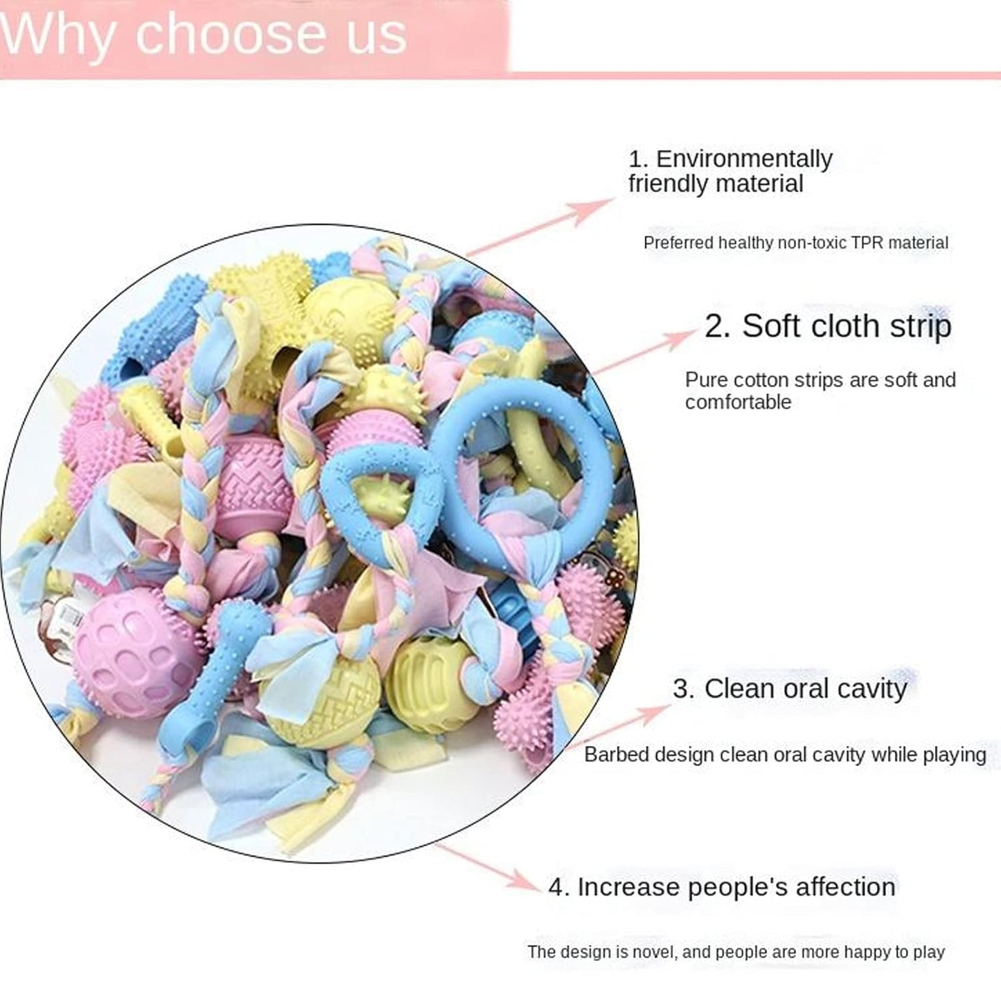 Teeth Cleaning Chew Toys for Small Medium Large Dogs