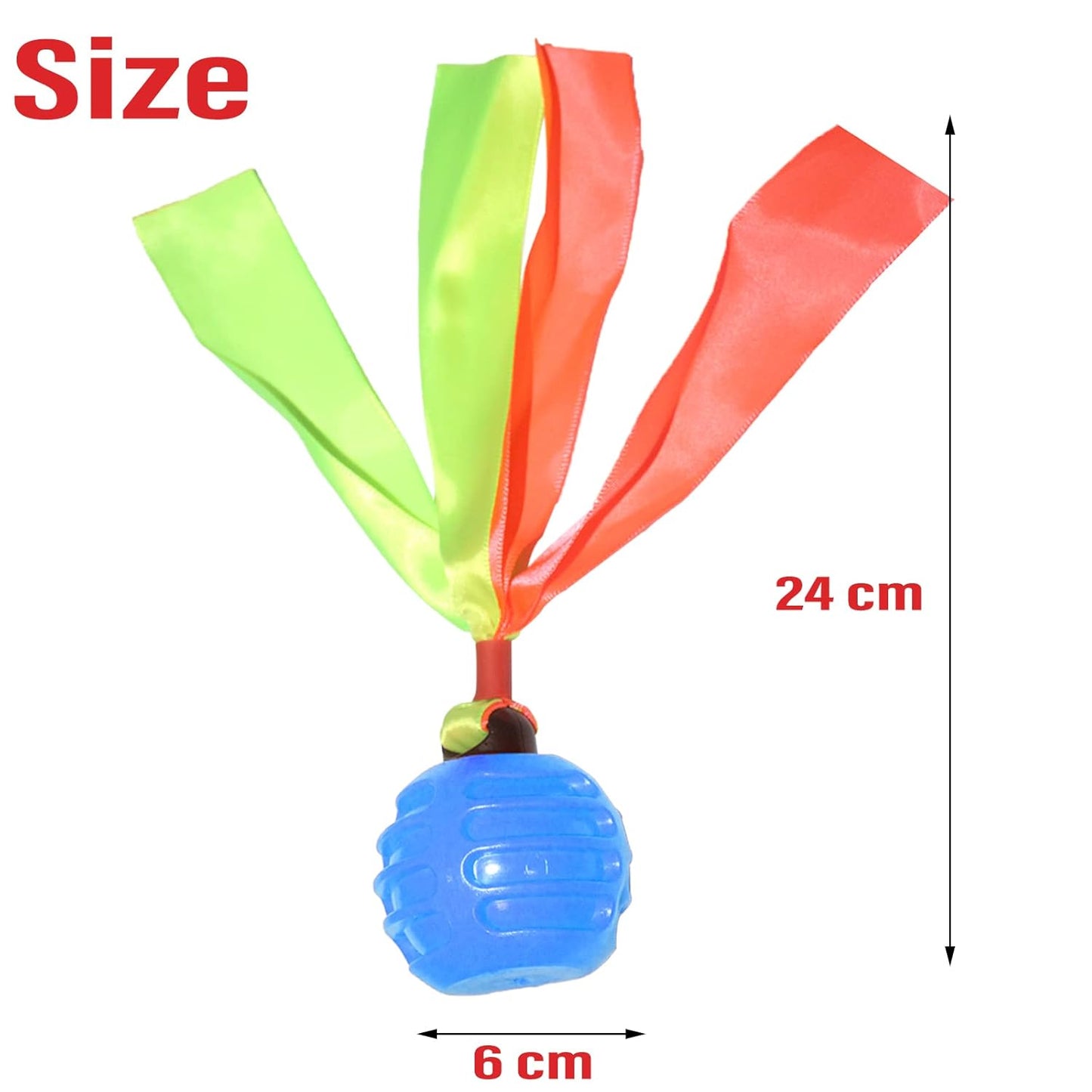 Squeaky Dog Toy TPR  Ball , Ribbon Tails
