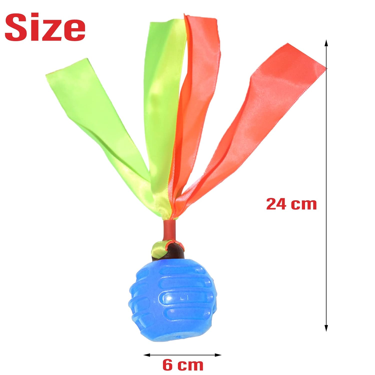 Squeaky Dog Toy TPR  Ball , Ribbon Tails