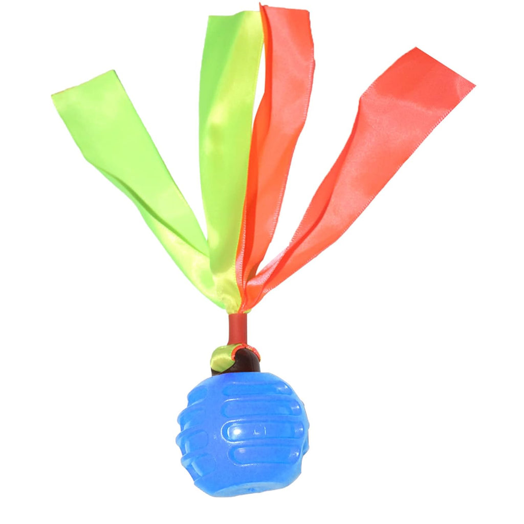Squeaky Dog Toy TPR  Ball , Ribbon Tails