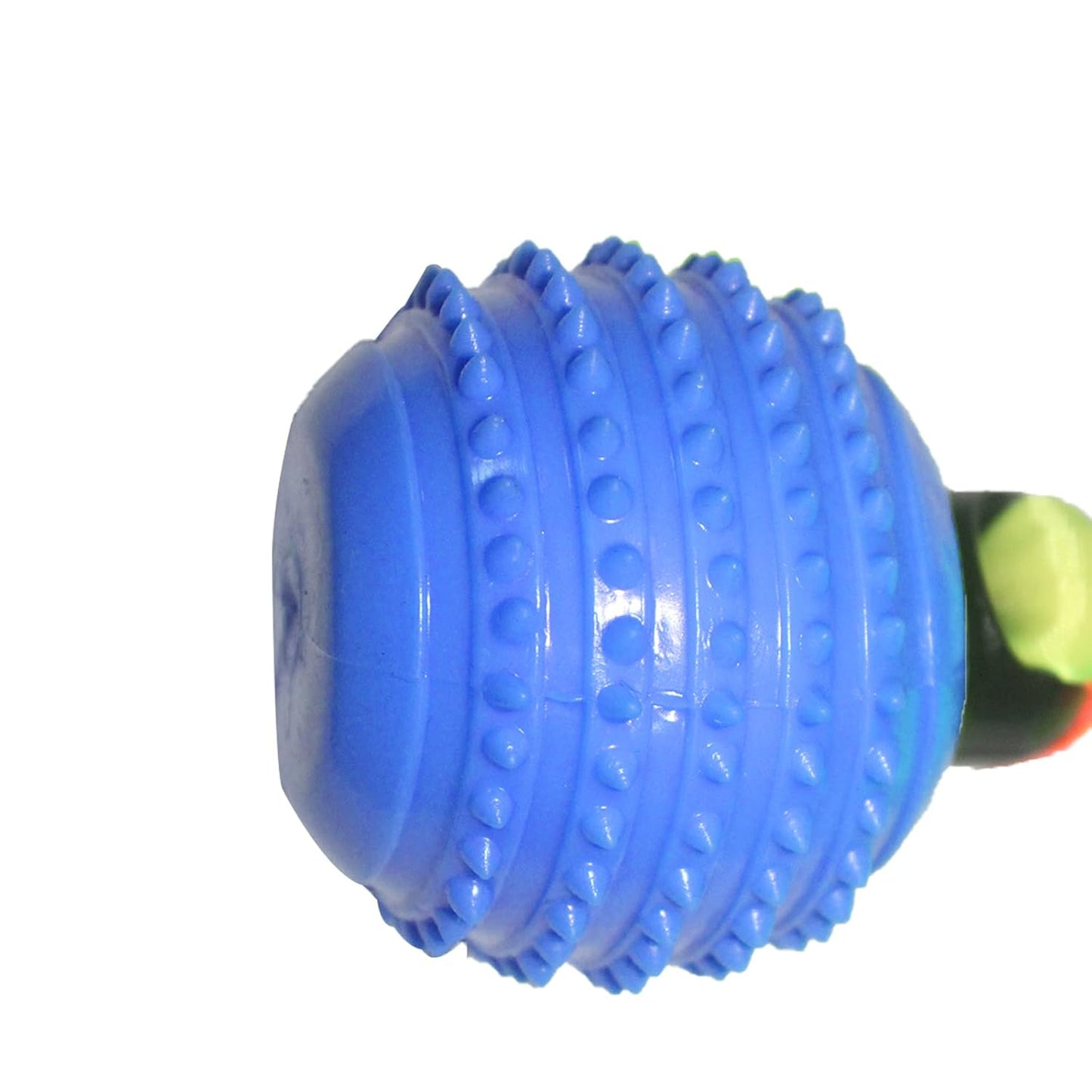 Squeaky Dog Toy TPR  Ball , Ribbon Tails Blue