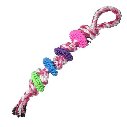 Pink Cotton Rope Puppy Toy