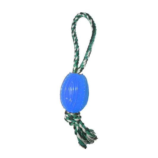 TPR Rugby Spike Rope Toy