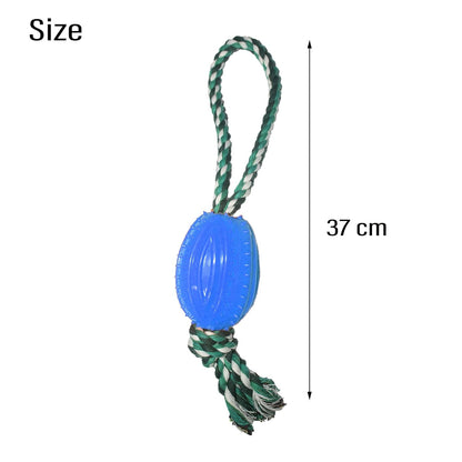 TPR Rugby Spike Rope Toy