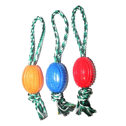 TPR Rugby Spike Rope Toy