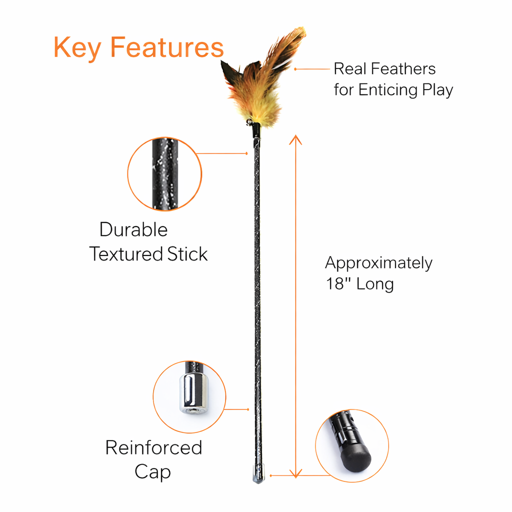 Retractable Feather Wand Cat Toy