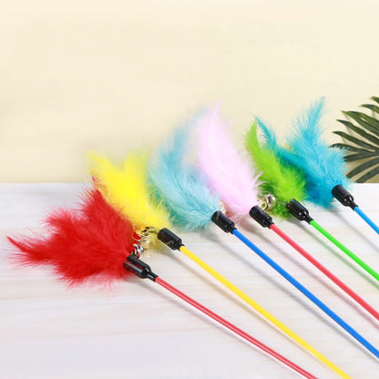 Feather Worm Teaser Cat Wand