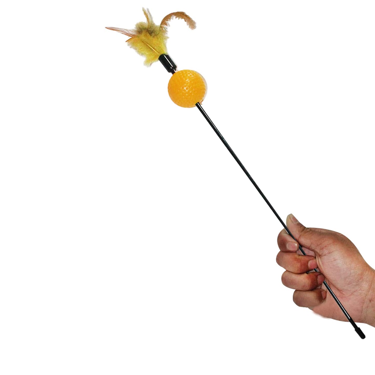 Worm Feather Bell Cat Wand
