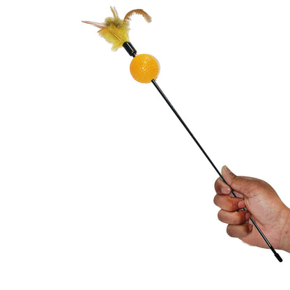 Worm Feather Bell Cat Wand