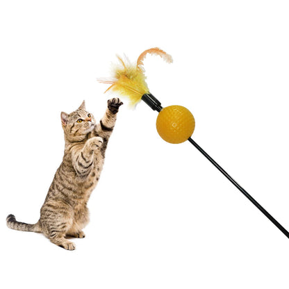 Worm Feather Bell Cat Wand