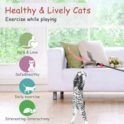 Retractable Feather Bell Cat Wand
