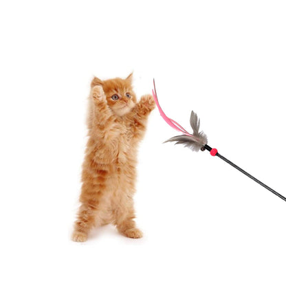 Retractable Feather Bell Cat Wand