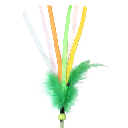 Flag Ribbon Feather Teaser Wand
