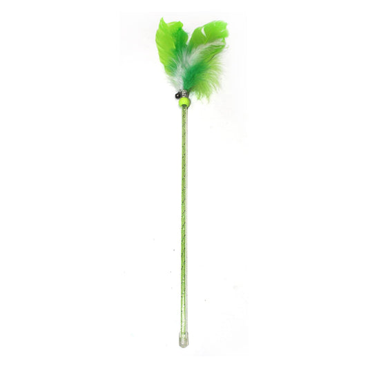 Feather Spring Bell Cat Stick