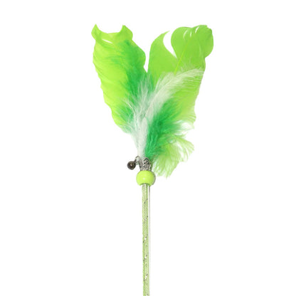 Feather Spring Bell Cat Stick