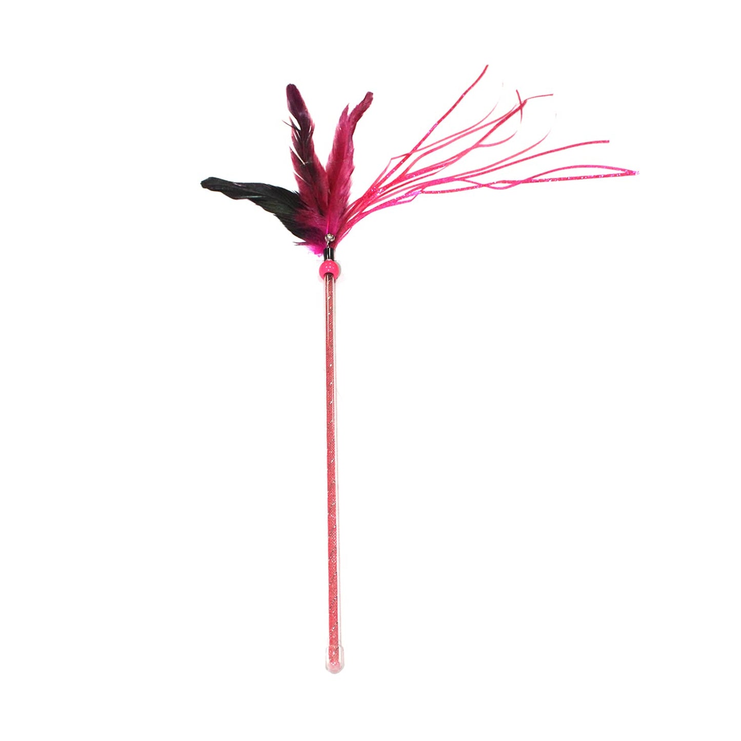 Pearl Tassel Feather Cat Wand