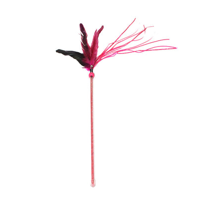 Pearl Tassel Feather Cat Wand