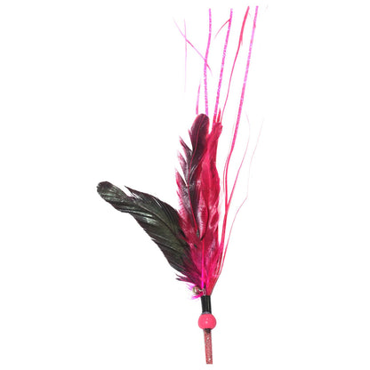 Pearl Tassel Feather Cat Wand