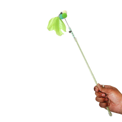 Feather Puff Pearl Cat Wand