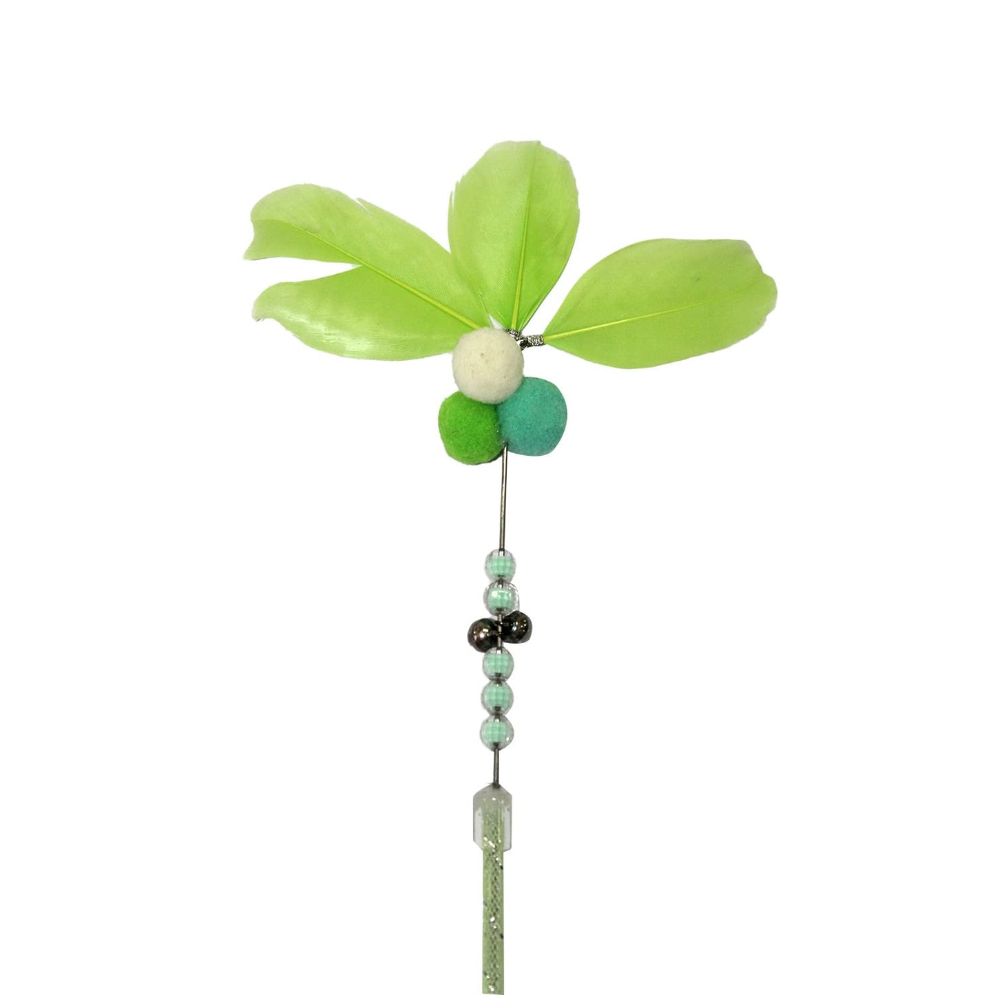 Feather Puff Pearl Cat Wand