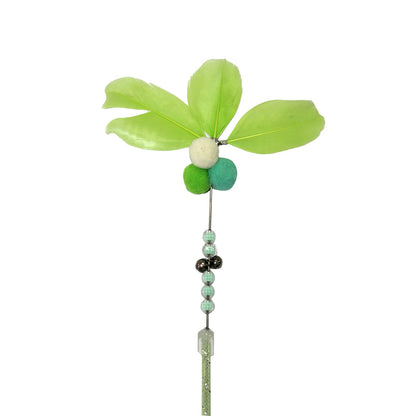 Feather Puff Pearl Cat Wand