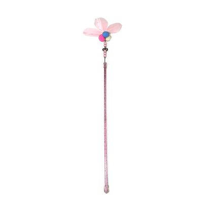 Pink Feather Bell Cat Wand